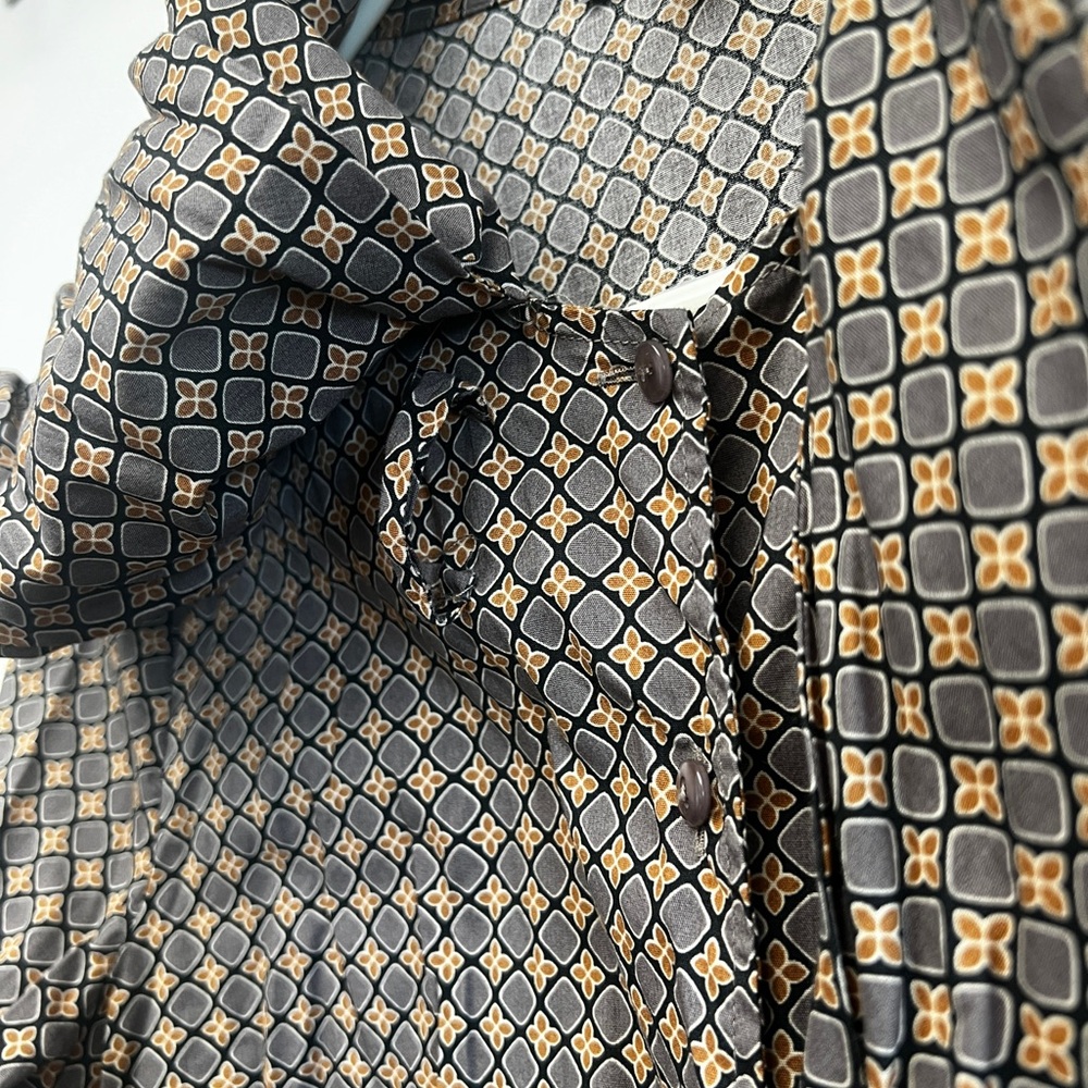 Naracamicie Black, Grey, Tan Patterned Blouse - Picture 4 of 8
